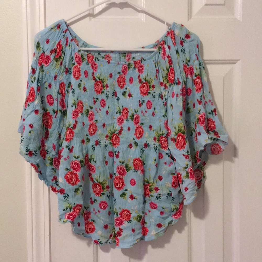 Boho floral festival crop top sz M